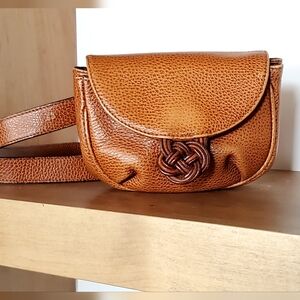 Desmo Italy Luxurious Leather Waist/ Crossbody Belt Bag, Tobacco/Brown Vtg, EUC